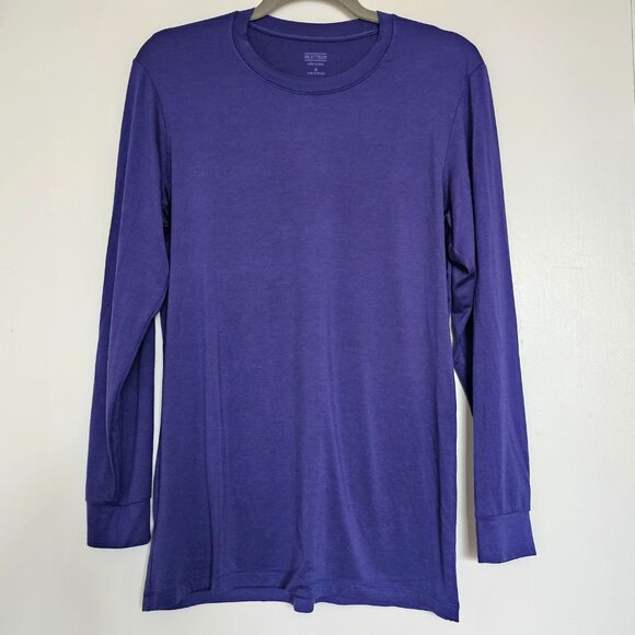 Uniqlo Heattech Lightweight Base Layer Long Sleeve Tee T-Shirt Top, M, Blue - Picture 2 of 7